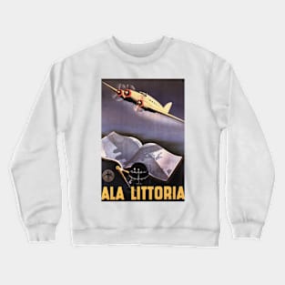 ALA LITTORIA ITALY National Airline Advertisement Vintage Travel Crewneck Sweatshirt